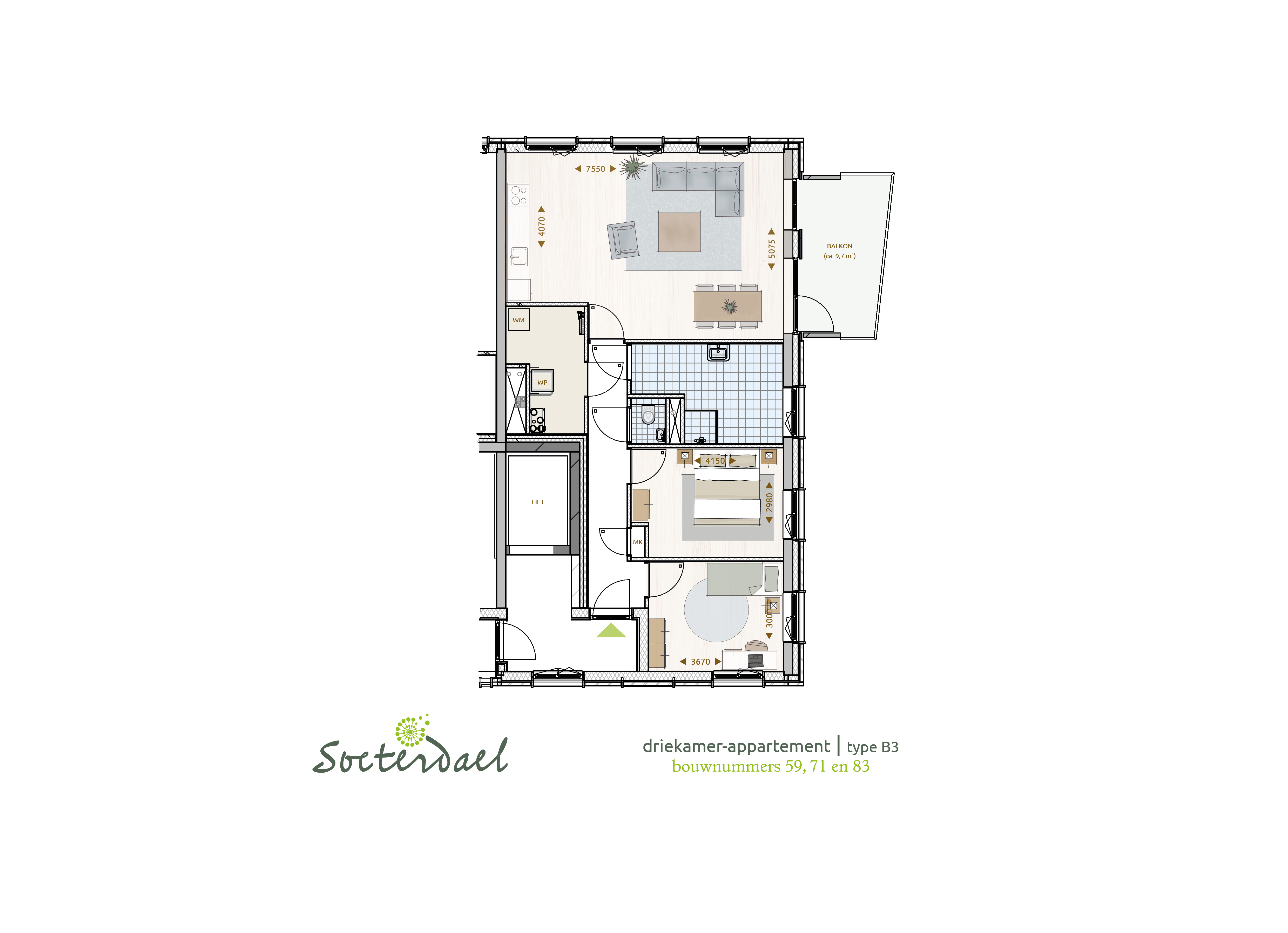 Soeterdael - Fase 1 - Waterblok - Azuur (B3) - 3329