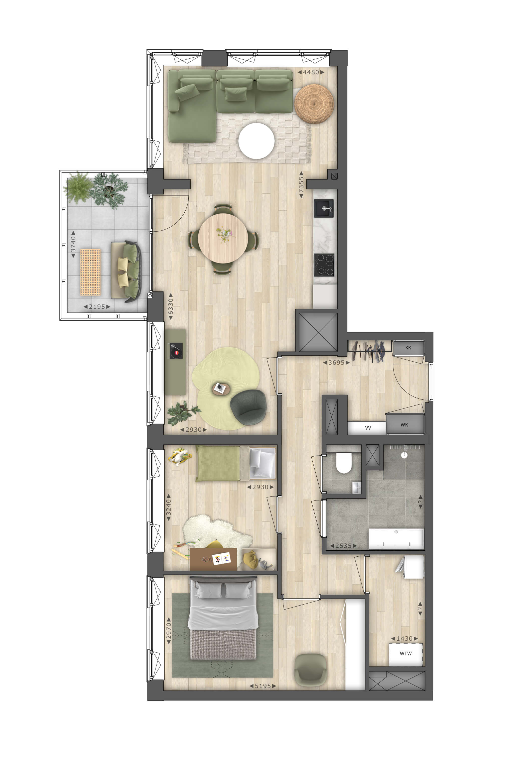Joy Merwede - Joy Merwede - 3-kamerappartement - type L - 6921