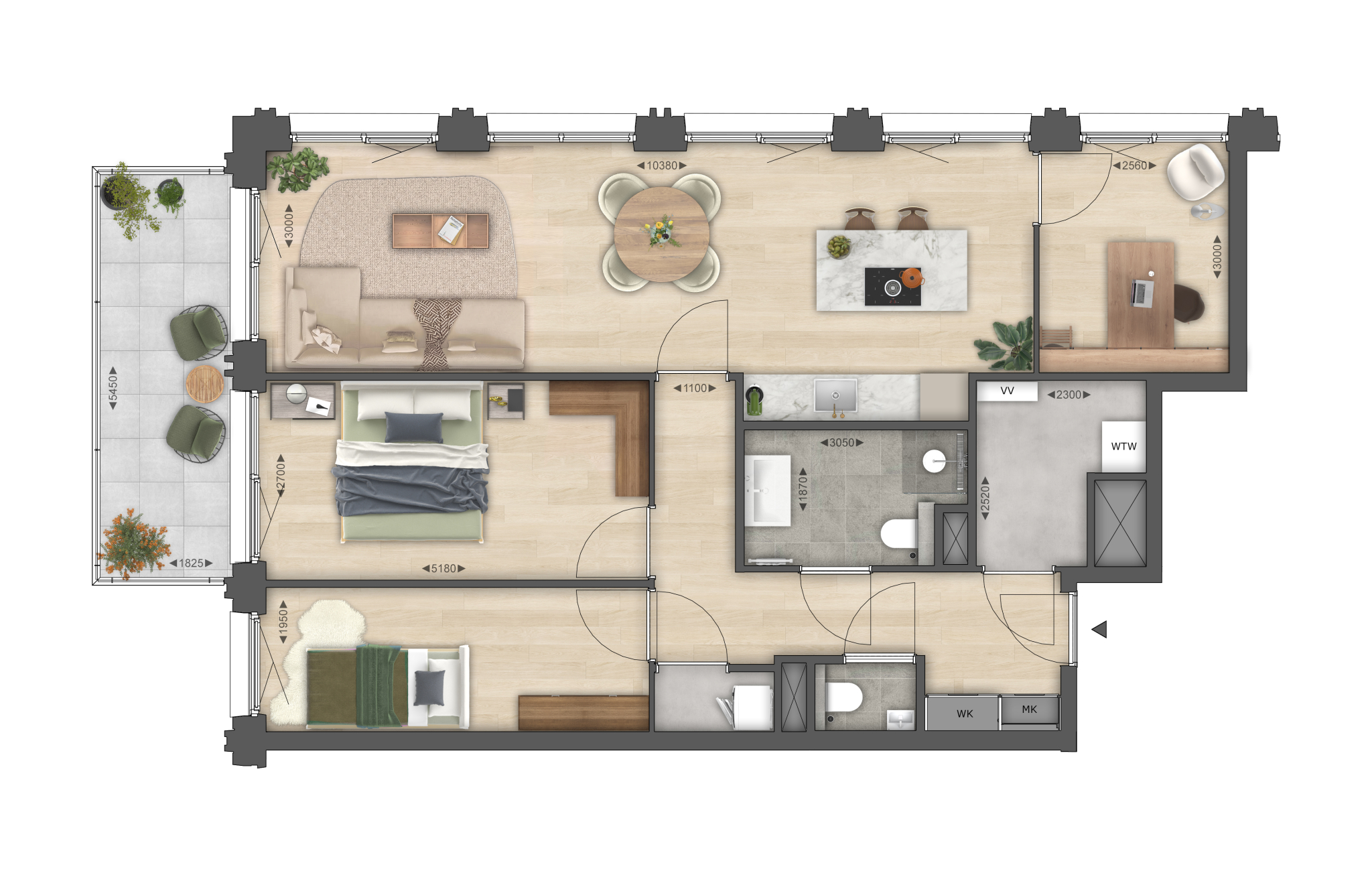 Grow Merwede - Gebouw B - 4-kamerappartement - 8502
