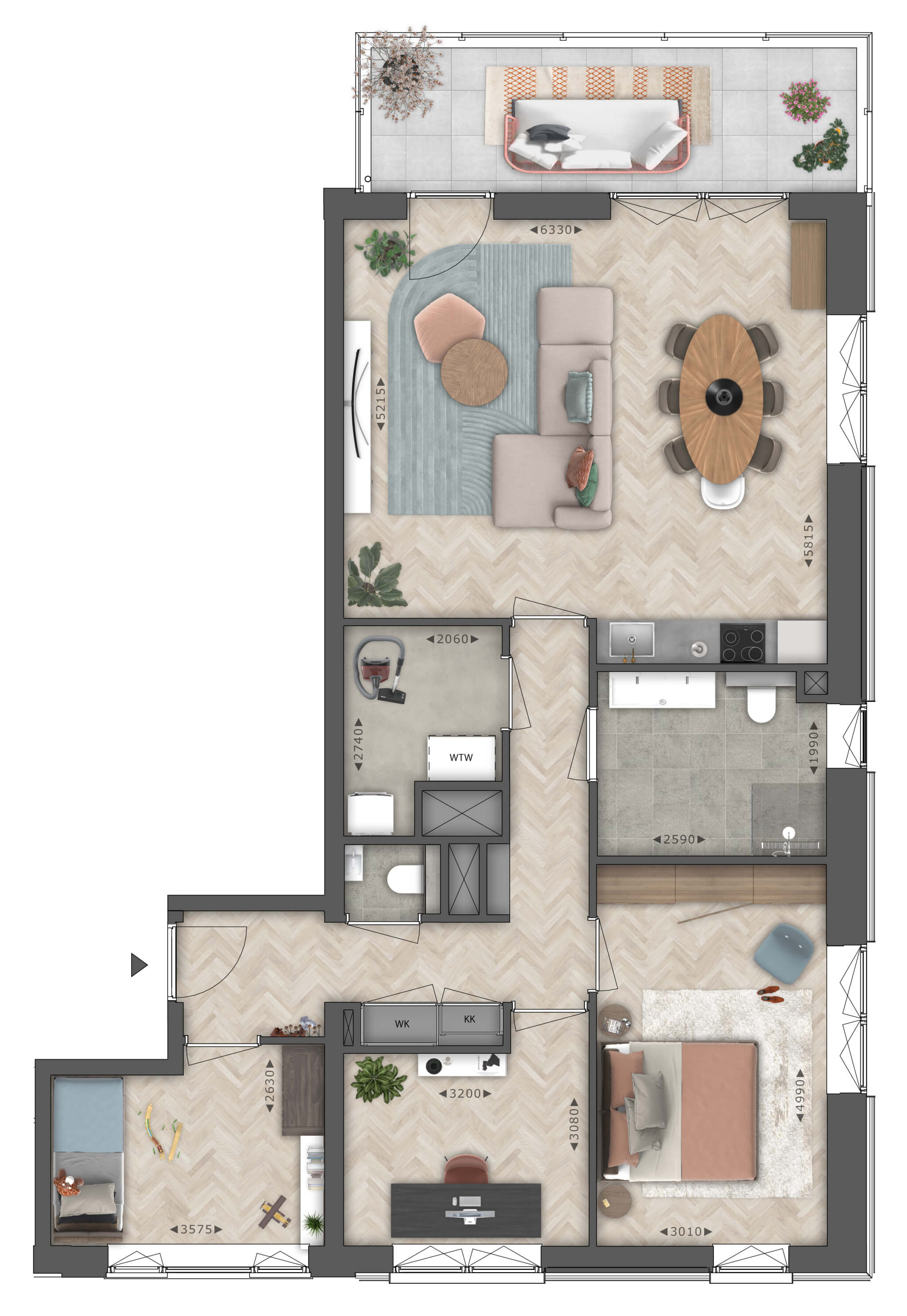 Joy Merwede - Joy Merwede - 4-kamerappartement - type L - 6927