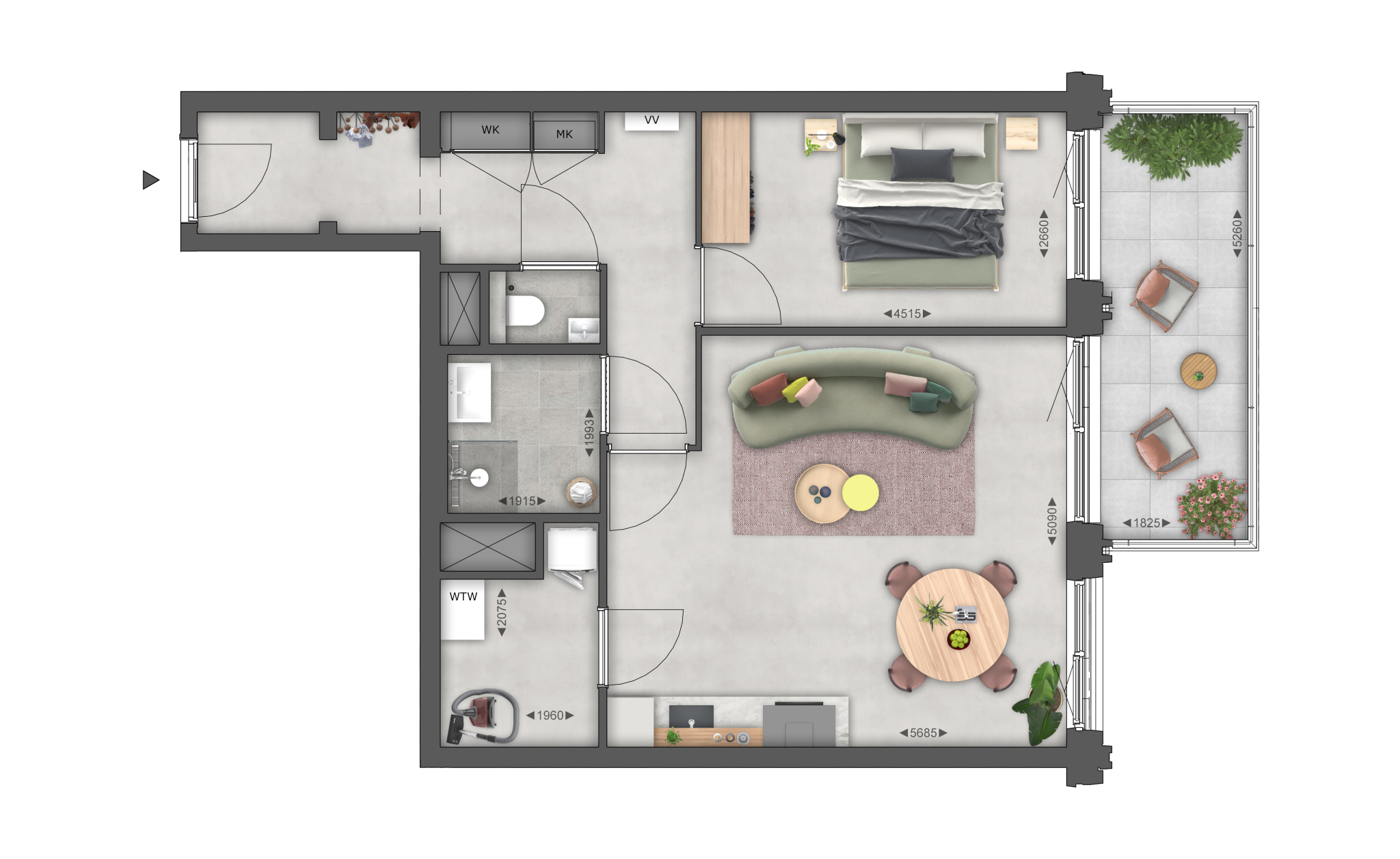 Grow Merwede - Gebouw B - 2-kamerappartement - 8498