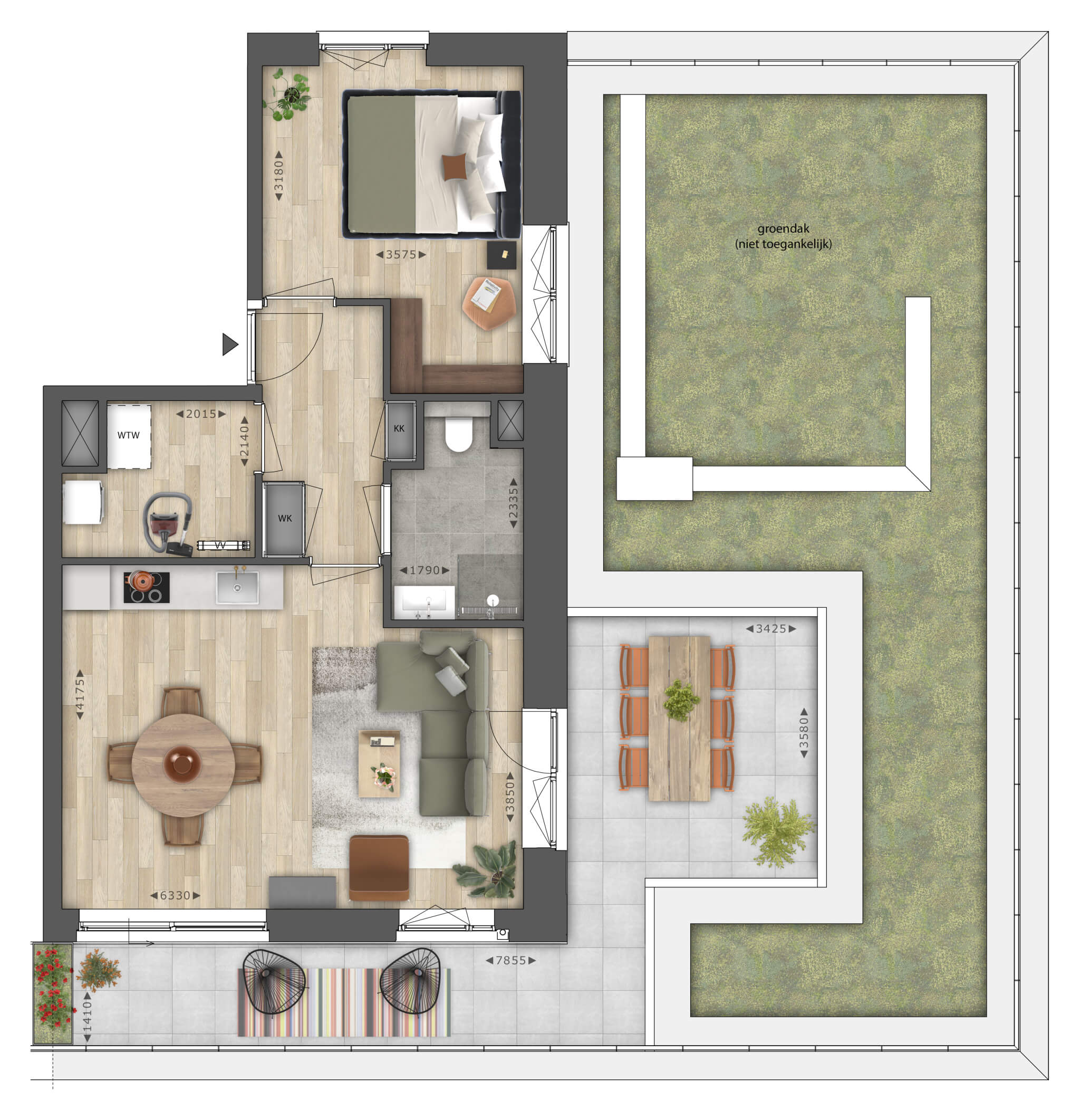 Joy Merwede - Joy Merwede - 2-kamerappartement - type M - 6912