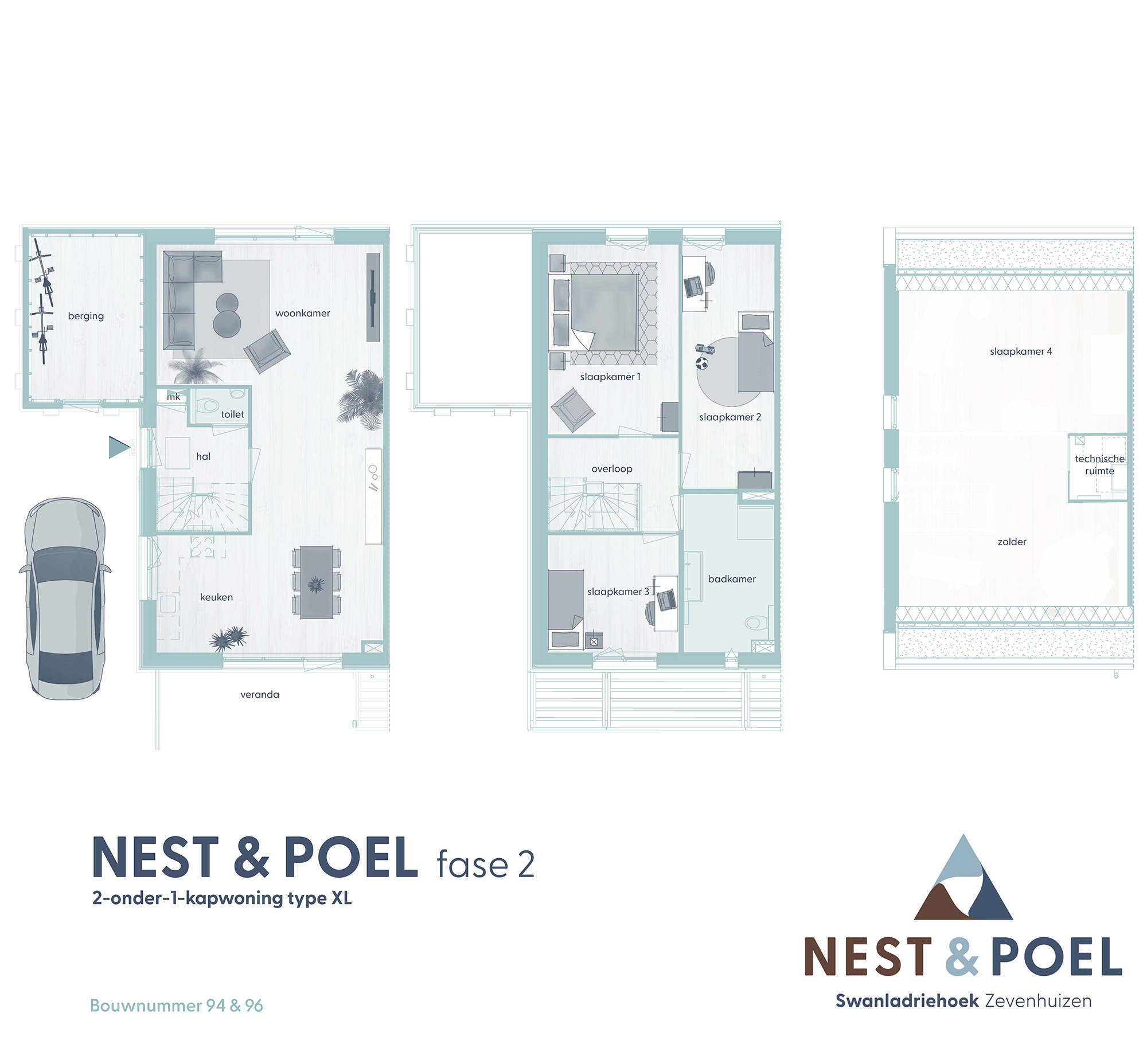 Nest & Poel - Fase 2 - Twee onder één kapwoning XL - 7307